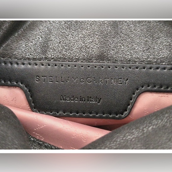 STELLA MCCARTNEY Mini Falabella Shaggy Deer Embellished Shoulder Bag Black EUC - Picture 10 of 14